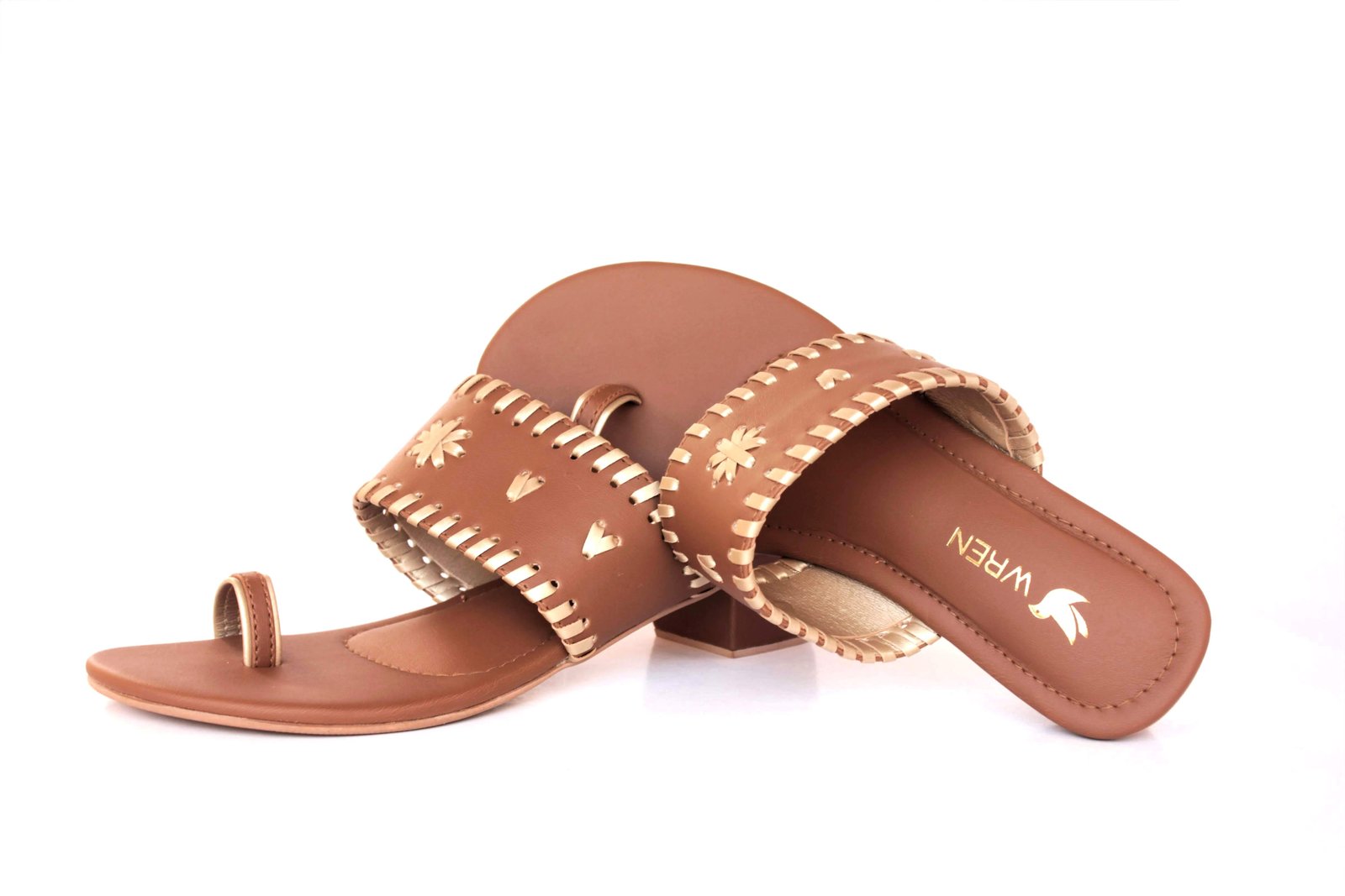 Handwoven Heels – Brown & Gold